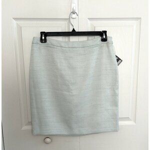 Halogen Rear Zip Lined Pencil Skirt Pale Green Tweed Work Wear Size 14